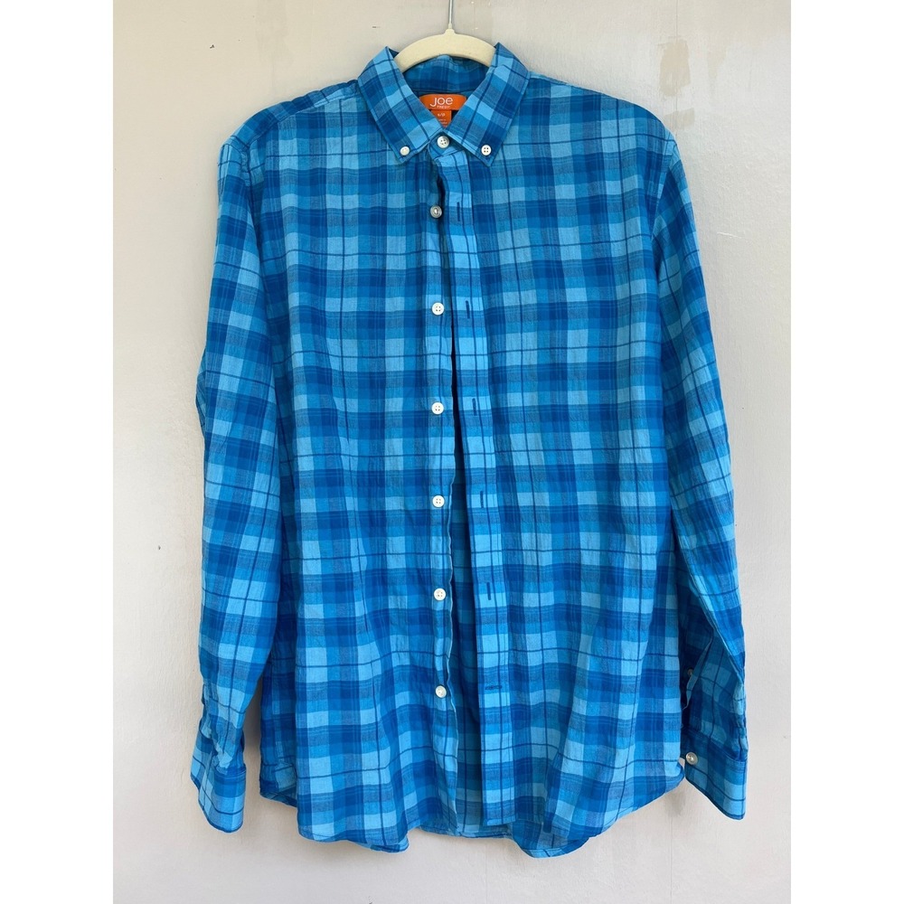 Joe Fresh Women's Blue Plaid Long Sleeve Button Down Size S Casual Shirt Fall